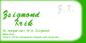 zsigmond krik business card